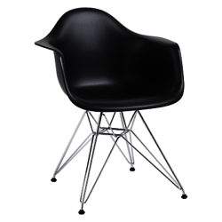 Vitra Eames DAR 43cm Armchair Black / Chrome